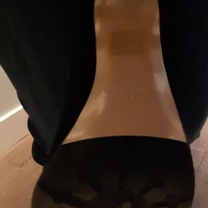 New Valentino Garavani Black Suede knee high boot, pearl bow embel , 5.5in heels